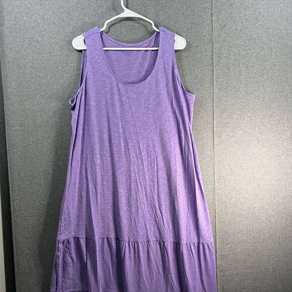 Canyon Retreat Petite Sierra Knit Tiered Tank Maxi Dress Soft Arethust Size XLP - Picture 1 of 12